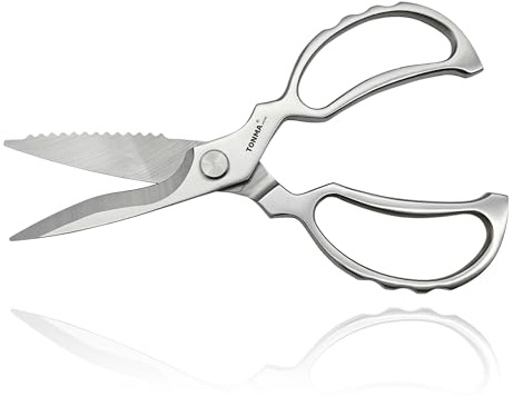 TONMA Heavy Duty Kitchen Shears [Made in Japan], Japanese Stainless Steel Poultry Shears, Multipurpose Kitchen Scissors for Meat, Fish, Chicken, Seafood