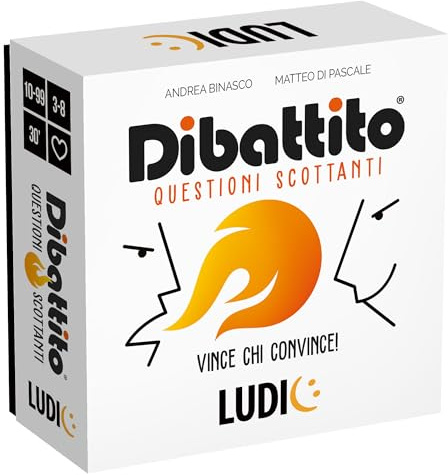 Ludic Dibattito Questioni Scottanti Vince chi convince! IT59728 Gioco Di Società Per La Famiglia Per 3-8 Giocatori Made In Italy