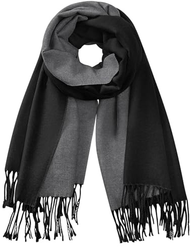 TOMEEK Damen Schal Winter Wärmender Halstuch Pashmina Schal Damen Quastenschal Oversized Fransen Poncho Geschenke für Frauen 200 * 67cm