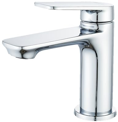 BELZ Robinet de Salle de Bain, Mitigeur de Lavabo Moderne - Robinet Mélangeur en Laiton Massif, Économiseur D'Eau et Durable, Chromé