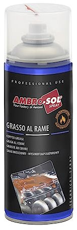 Ambro-Sol - G006 Grasso Spray al Rame, Lubrificante Specifico per Alte Temperature, Bomboletta Spray in Banda Stagnata 100% Riciclabile all'Infinito da 400 ml