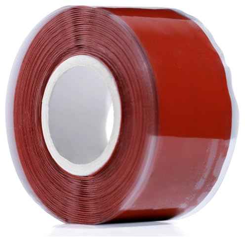 YoiYee auto-soudable bande silicone, 25x300mm, bande en silicone Tape Ruban de réparation Ruban adhésif isolant et joint - Rouge