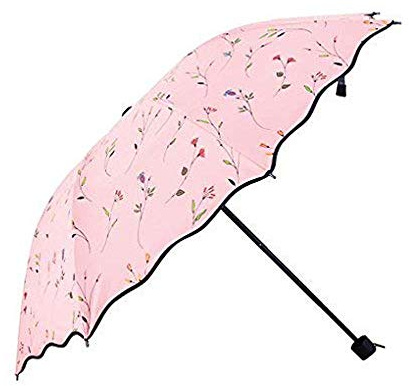 YJZQ Portable Folding Automatic Umbrella Telescopic Lightweight Compact Travel Sun Umbrellas Parasol Windproof, Rainproof & 99% UV Protection with Black Anti-UV Coating, UPF 50+