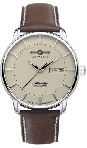 Zeppelin Atlantic Herren Uhr analog Automatik mit Leder Armband 8466-5