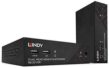 LINDY 39374 100m Cat.6 Dual Head HDMI, USB, IR & RS232 HDBaseT KVM Extender