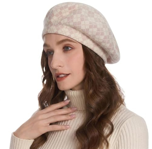 ZLYC Damen Winter Baskenmütze Französische Barett Doppelschicht Warm Beret