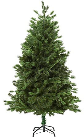 HOMCOM Albero di Natale Artificiale Gigante 150cm Realistico, Decorazione di Natale con 440 Rami, Base Pieghevole e Rimovibile