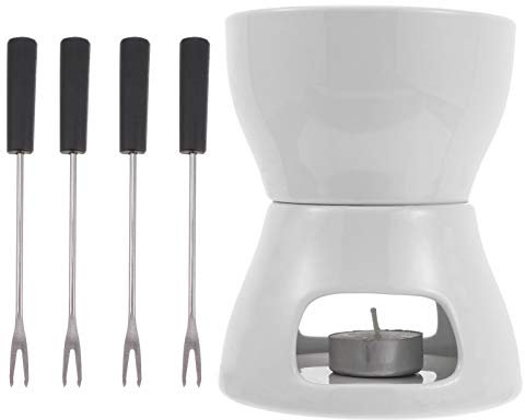 Cabilock 1set Ceramic Fondue Melting Pot Chocolate Cheese Warmer Premium Ceramic Bowl for Use for Parties Afternoon Tea and Home Baking