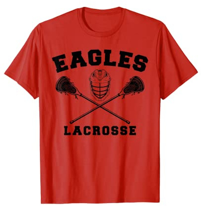 Eagles Lax Crossed Sticks & Helmet Boys Lacrosse Design T-Shirt