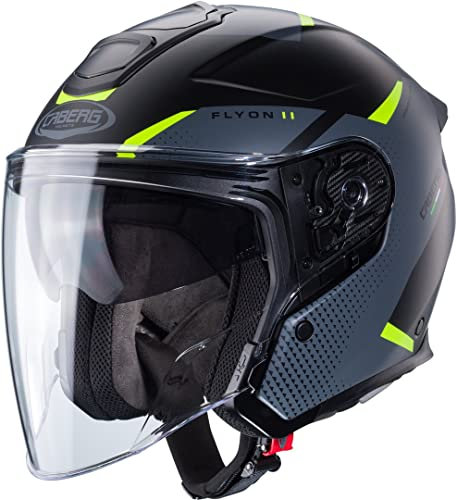 CABERG HELMET FLYON II BOSS MATT BLACK/GREY/YELLOW FLUO XS