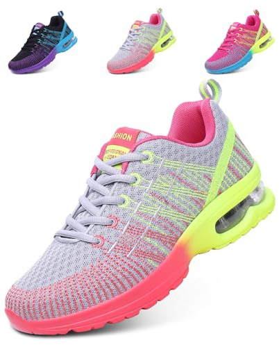 Hitmars Zapatillas Deporte Mujer Zapatillas Deportivas Transpirables Zapatos Deportivos Ligero Zapatillas de Running Casual Zapatos para Correr Sneakers Gimnasio Gris EU 37