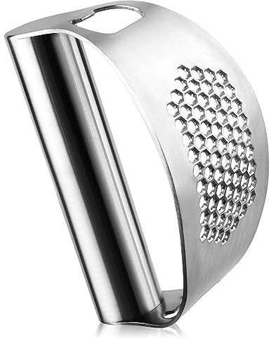 CUESVAP Knoblauchpresse Wippe Edelstahl, Dual-Funktion Garlic Press Knoblauchwippe, Knoblauch Crusher Spülmaschinenfest…