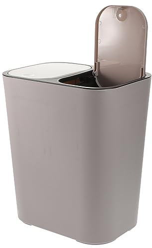Zerodeko Petite Poubelle À Pédale Blanche À Deux Compartiments Pour Cuisine Et Bureau