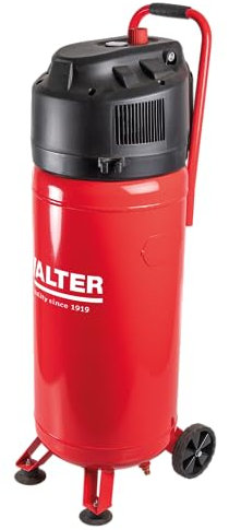WALTER Druckluft Kompressor, 50 L, Ansaugleistung 240l/min,10 bar, Luftkompressor, inkl. Zubehör, langlebig, einfache Bedienung, automatischer Druckschalter, Überlastungsschalter, kompaktes Design