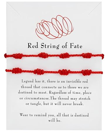 Ozmw 2 Pezzi Bracciale Coppia filo rosso, Bracciale Portafortuna Donna, Regali Di Coppia, Bracciale Filo Rosso Del Destino
