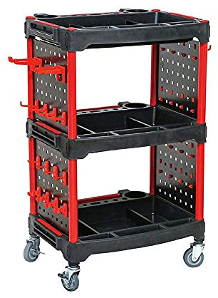 SmPinnaA Utility Tool Trolley Mechanics - Heavy Duty Service Cart Tool Trolley on Wheels with Lock Drawers Utility Tool Cart for Garden Outdoors