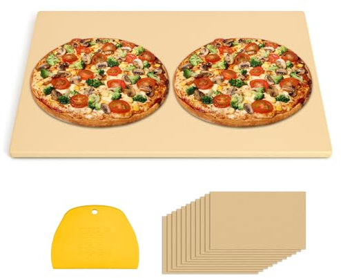 XccMe Pietra per pizza extra large da 61 cm, rettangolare, 61 x 45,7 cm, pietra per forno industriale commerciale, ideale per grigliare pizze e pane