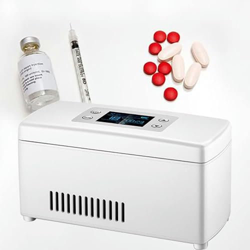 BTOIASYHF Piccola Scatola da Viaggio per Farmaci, Frigorifero A Bassa Rumorosità, Grande capacità E Frigorifero Portatile per Insulina, Frigorifero per Auto da Viaggio