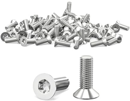 ORTAVA 100 Stück Senkkopfschrauben M3 x 8 mm, M3 Schrauben Torx A2 V2A | Edelstahlschrauben Vollgewinde ISO 14581 / DIN 965 für Maschinen, Geräte und Möbel