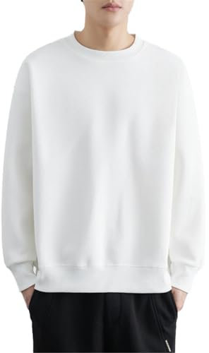 Seiizaa Camisa de Felpa de Doble Cara cálida y Gruesa para Hombre, otoño e Invierno-White-S