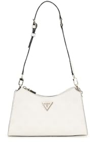 GUESS Cresidia Top Zip Shoulder Bag Cream White