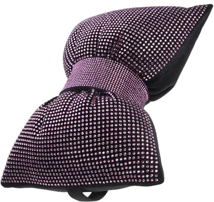 Ciieeo Elegante Kopfstütze Verstellbare Gurte mit Strasssteinen fürs Auto für Komfortable Nackenstütze und Schleifenform und Plüschmaterial im Auto