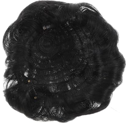 Ipetboom Reedición de hombres postizos peluquín de pelo para hombres cabello falso para uso diario postizo para pelucas de hombre pelo corto postizo fibra química Negro