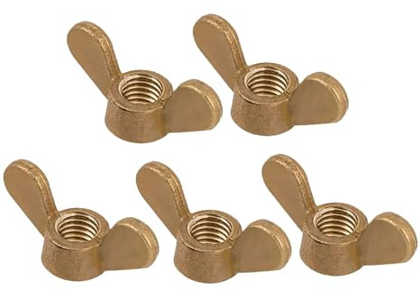 Leliafleury 5Pcs Butterfly Wing Nut M4 Brass Wing Nuts Hand Twist Tighten Fasteners for DIY Tools Machinery Electronic Equipment