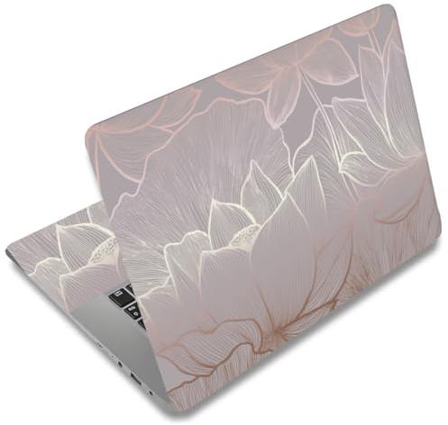 SUPERDANT Autocollant pour PC Portable À Lotus Lignes Dorées Design Protecteur Universel pour Ordinateur Portable 12 13 13.3 14 15 15.4 15.6 Pouces