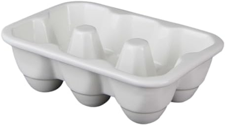 FOMIYES Portauova in Ceramica Bianco, 6 Scomparti, Design Conico, per Esporre Uova Decorate e Feste di Pasqua, Mantiene le Uova Ferme