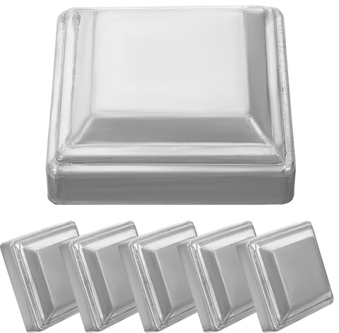 OUNONA 6 Pezzi Tappi per Pali di Recinzione in Ferro Quadrati 80x80 Mm, Cappucci Riutilizzabili Antiurto Bordi Lisci, Accessori Decorativi per Colonne di Barriere e Ringhiere, Protezione