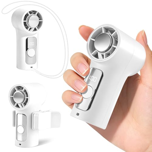 wokdsbl Mini ventilatore portatile portatile ricaricabile con cordino da collo e cinturino da polso, USB C 6 velocità silenzioso piccolo ventilatore elettrico per viaggi ufficio