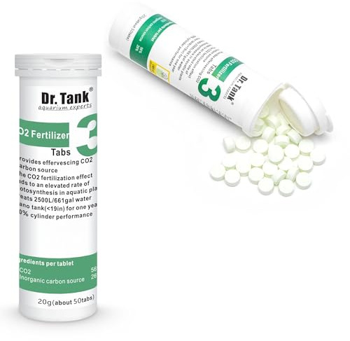 Dr. Tank #3 CO2 Fertilizer - Aquarium Plant Fertilizer Root Tabs with CO2 and Carbon - Enhances Photosynthesis for Rapid Plant Growth for Aquatic Plants - 50 Tablets