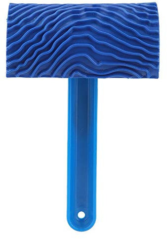 Fdit Malerwalze aus Gummi, Körnung aus Gummi, Blau, mit Griff, DIY, Wanddekoration, Werkzeug