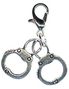 Miniblings Handschellen Charm Charms Polizei silber versilbert | Kleiner Anhänger zum Kombinieren, aus Berlin, sorgfältig von Hand montiert