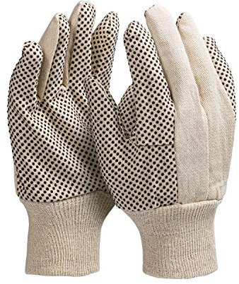 Colorus 12 Paar Arbeitshandschuhe Herren Gr. 10 (XL) Baumwollhandschuhe mit Noppen – Montagehandschuhe für Werkstatt, Garten, Haushalt – Atmungsaktive Easy Grip Handschuhe abriebfest