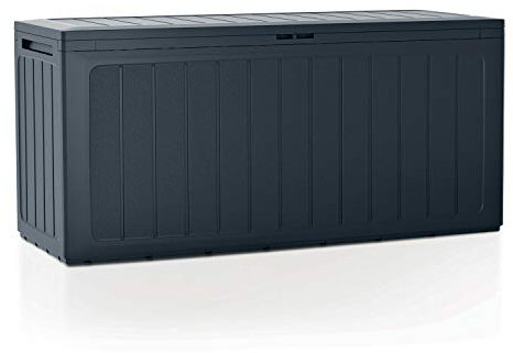 Prosperplast Boardebox Gartenbox Kissenbox Gartentruhe Verschließbar (280 Liter, Anthrazit)