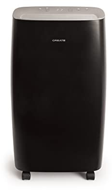 CREATE/Deshumidificador XL CUBIC negro/Estancias de hasta 40m², filtro de aire lavable, pantalla táctil, reduce un 80% la humedad ambiente, elimina hasta 10 L/día, 220W