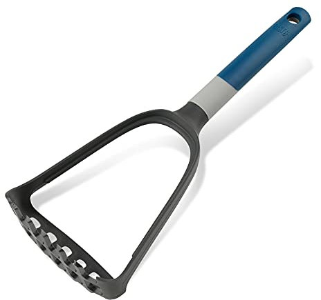 Tasty Plastic 2 in 1 Potato Masher and Spaghetti Spoon, Mashed Potato Tool and Spaghetti Server Made of 2H Material, Dishwasher Safe, Dimensions: 19x11cm, Colours: Cool Dark Blue & Grey
