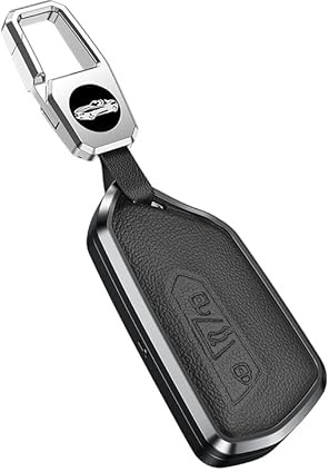 ontto Autoschlüssel Hülle Cover Passt für VW ID.3 ID.4 Golf 8 Seat Leon MK 4 Tarraco Ateca Skoda Octavia 2020-2021 Zubehör Metall Leder Schlüsselhülle Schlüsselanhänger Schlüssel Schutz Etui-Schwarz