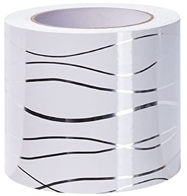 Dostear Bordi Greche Pannelli Adesivi Bordo Adesivo per Pareti Striscia Adesiva Muro Decorativa Greca Adesiva per Parete Onda Bianca 15cm X 500cm