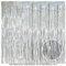 Ohiyoo 5 Stück Silber Metallic Lametta Vorhänge 1 x 2.5M Folien Fransen Lametta Vorhange Hintergrund für Geburtstag Partydekor Verlobung Hochzeit Weihnachten Neujahr Dekoration (Laser Silber)
