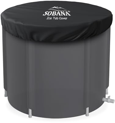 Sobana Outdoor-Eisbadewannen-Abdeckung für freistehende Badewannen, tragbare Badewanne, große aufblasbare Badewanne, polarkalte Tauchwanne (nur Abdeckung, schwarz)