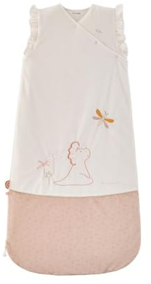 NOUKIE'S - Vintersovsäck 6–36 månader (90–110 cm), TOG sovsäck 2–3,5 - dragkedja - Polyester/bomull, vit och rosa