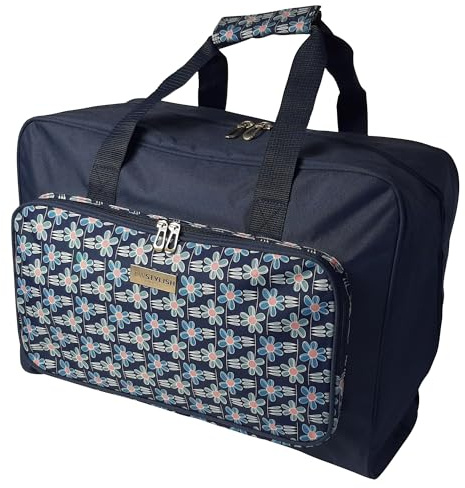 Sewing Online Sewing Machine Bag, Navy Daisy | 46 x 33 x 20cm | Carry Bag for Janome, Brother, Singer, Bernina, and Most Sewing Machines - PT660-NAVY-DAISY
