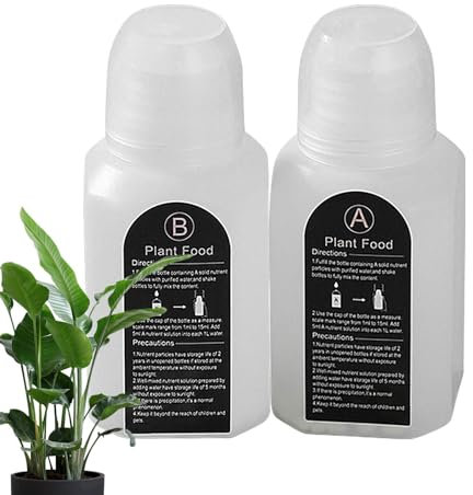 CENMOO Pflanzendünger flüssig,Bio-Pflanzennahrung, Hydroponische Pflanzennahrung, A & B Wasserlösliches Zimmerpflanzenfutter für Gemüse, Früchte, Blumen, geeignet für die Keimung von Pflanzen – Salat,