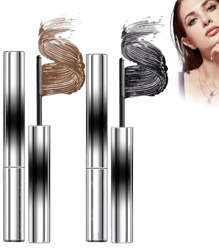 Iron Wand 3D Curling Mascara - Long-Lasting, Waterproof (Black + Brown)