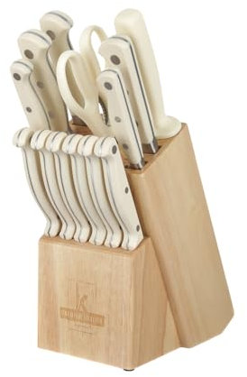 KASANOVA - Ceppo legno 11 coltelli con forbici e affilacoltelli, ceppo portacoltelli da cucina, ceppo portacoltelli, Set Completo per Cucina