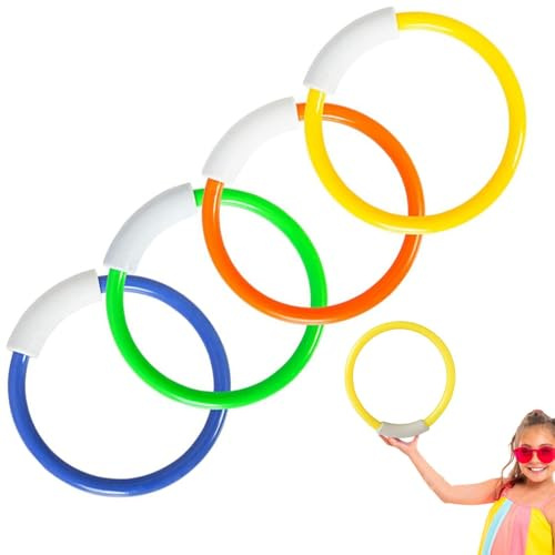 Walopola Anneaux de plongée, Anneaux de plongée en Piscine,4X Anneaux de plongée en Piscine, Jouets de Piscine - Jouets coulants de Piscine, Anneau de plongée en Piscine, Anneaux d'eau étanches pour