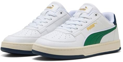PUMA Caven 2.0 Retro Jr - Sneaker Unisex per Bambini, Bianco Archivio Verde Bianco Caldo, 35.5 EU